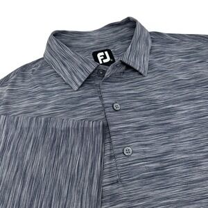 FOOTJOY Heathered Blue‎ Short Sleeve Performance Golf Shirt Logo Size Large